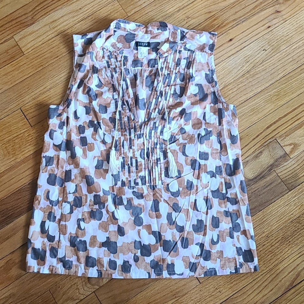 Women's J. Crew Deep V Sleevless Cotton Shirt